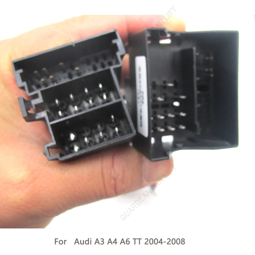Adaptateur de câble d'alimentation Android 16 broches pour autoradio avec boîtier Canbus pour Audi A3 A4 A6 TT 2002-2008, faisceau de câblage d'alimentation, fil de radio