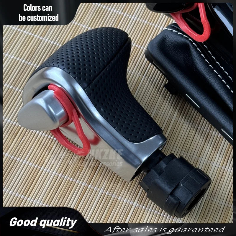 LHD Black Leather With Hole Gear Shift Knob For AUDI Q7 Q5 A3 A4 A5 A6 A7 C6 C7 4G1 713 139 4G1713139 Car Accessoriess