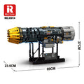1812PCS Turbofan Engine Building Blocks Vertical Takeoff Landing Fighter Engine Model Desktop Ornament Kids Toys Holiday Gifts