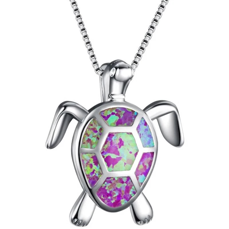 Bohemia Cute Frog Pendant Necklace For Women Inlay Blue Imitation Opal Necklace Wedding Party Jewelry Christmas Gifts for Her