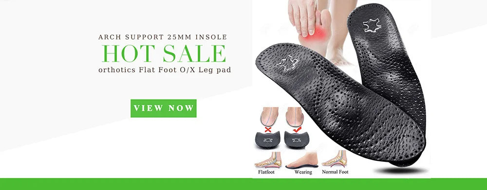 EiD New Arch Support 25mm Orthotic insole Black Leather orthotics Insoles for Flat Foot O/X Leg Corrected Shoe Sole insert pads
