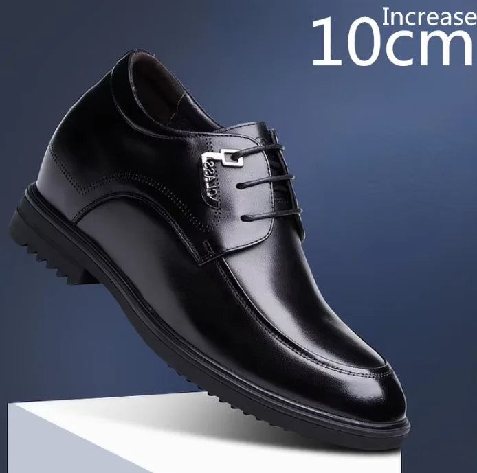 Height Increasing Shoes for Men's Leather Casual Shoes Comfortable Breathable Men Increased 10cm Wedding Elevator Shoes