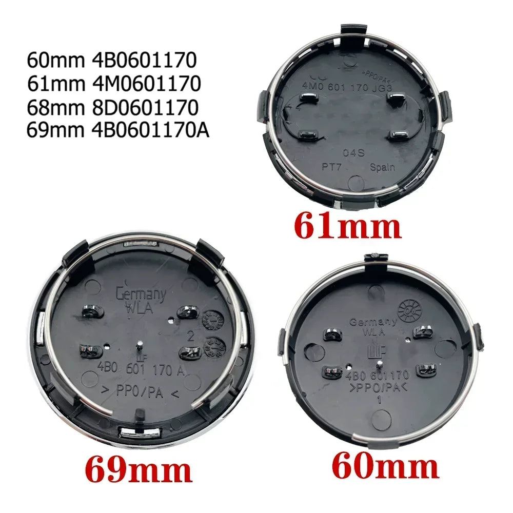 4P 60mm 61mm 68mm 69mm Car Styling Wheel Center Cap Hub Covers Badge 4B0601170 For Audi A3 A4 A5 A6 A7 A8 S4 S6 Car Accessories