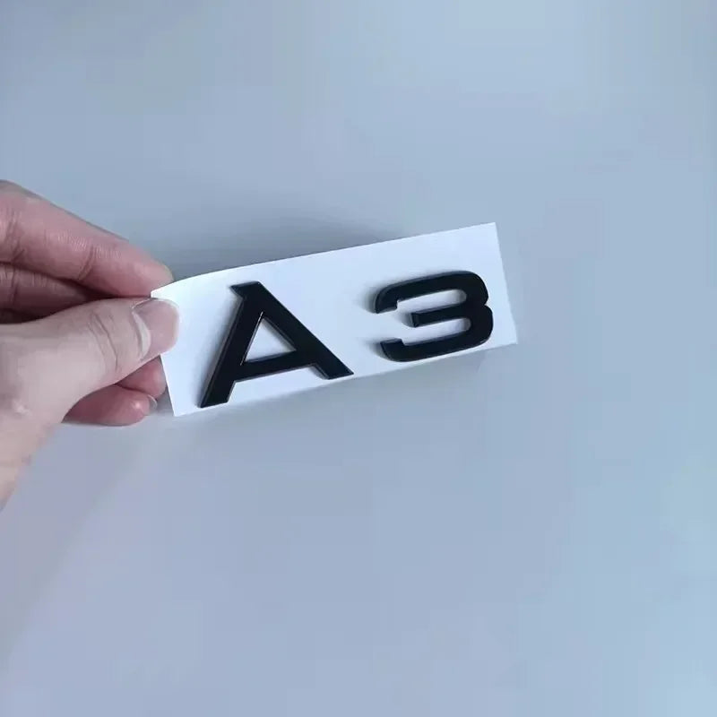 Black ABS 4 Ring Logo Emblem Badge Sticker for AUDI A3 2010-2020 Quattro Mark Hood Front Grill Rear Trunk Emblem
