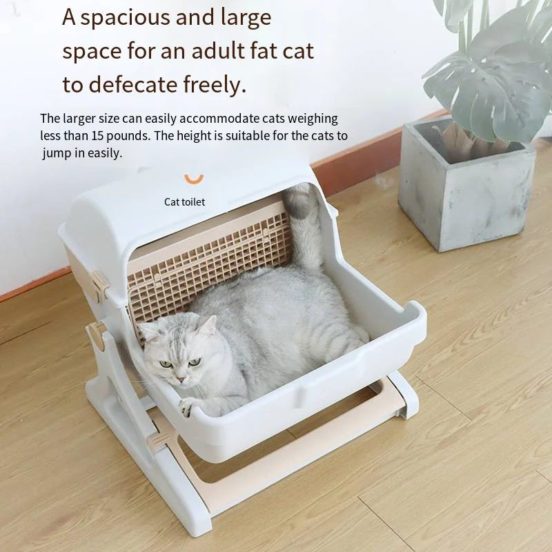 Pet Semi-Automatic Quick Cleaning Cat Litter Box Luxury Cat Toiletraining Kit Sandbox Bedding Bedpans Pet Mascotas Kitten