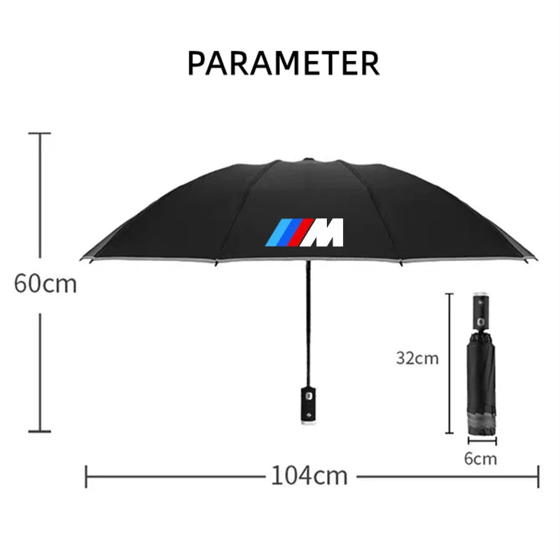 Car Umbrella With LED Flashlight Reflective Stripe Umbrella For BMW M E30 E39 E46 E90 E93 E60 F10 M5 M6 M7 X4 X5 X1 accessories