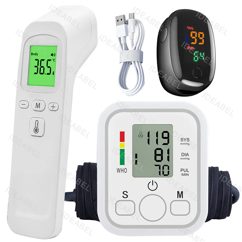 Tensiometer Heart Rate Pulse Meter BP Monitor Healthy Digital Arm Blood Pressure Meter Cuff Medical Automatic Pressure Tonometer