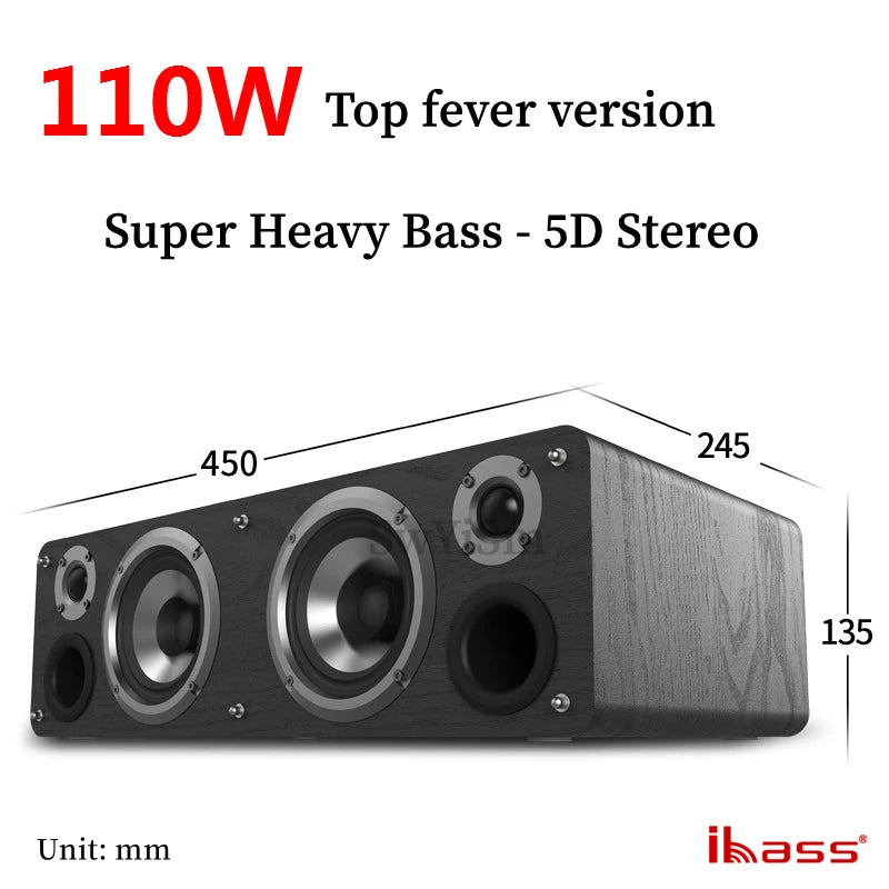 Lossless Decoding Of Ibass Wooden Active Home Theater Sound 110W Ultra Power Hi-Fi Stereo Subwoofer Desktop Bluetooth Speakers