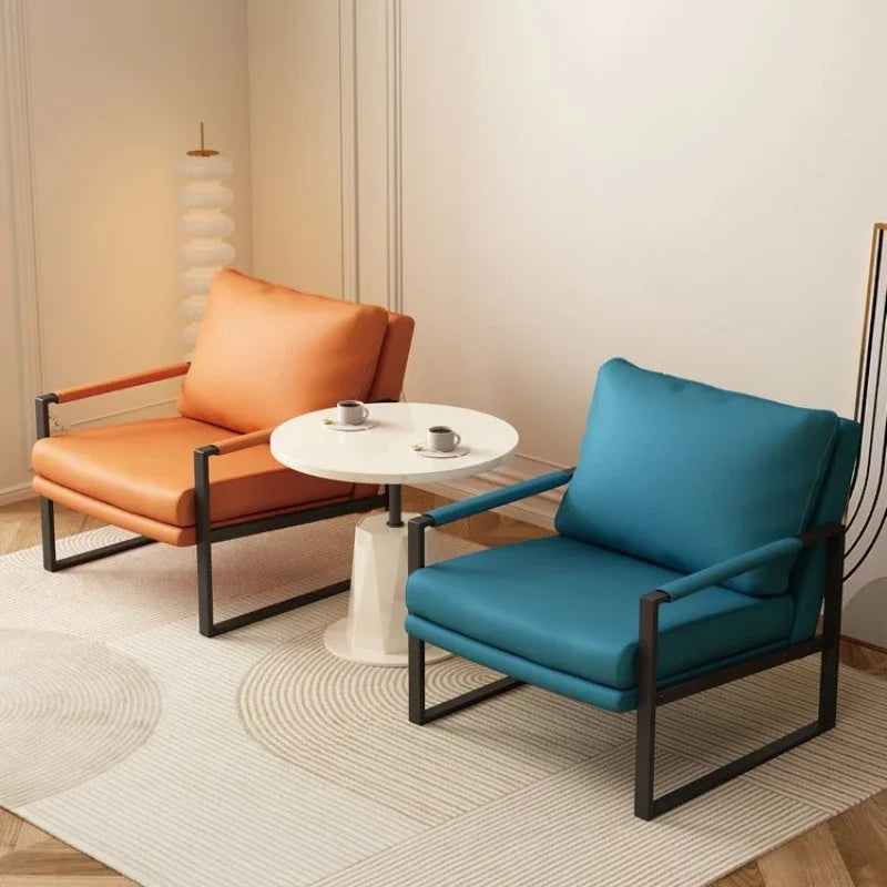 Canapé paresseux nordique de luxe léger, fauteuil simple en fer forgé, pour balcon, négociation, chambre à coucher, salon, canapé minimaliste
