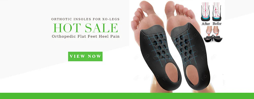 EiD New Arch Support 25mm Orthotic insole Black Leather orthotics Insoles for Flat Foot O/X Leg Corrected Shoe Sole insert pads