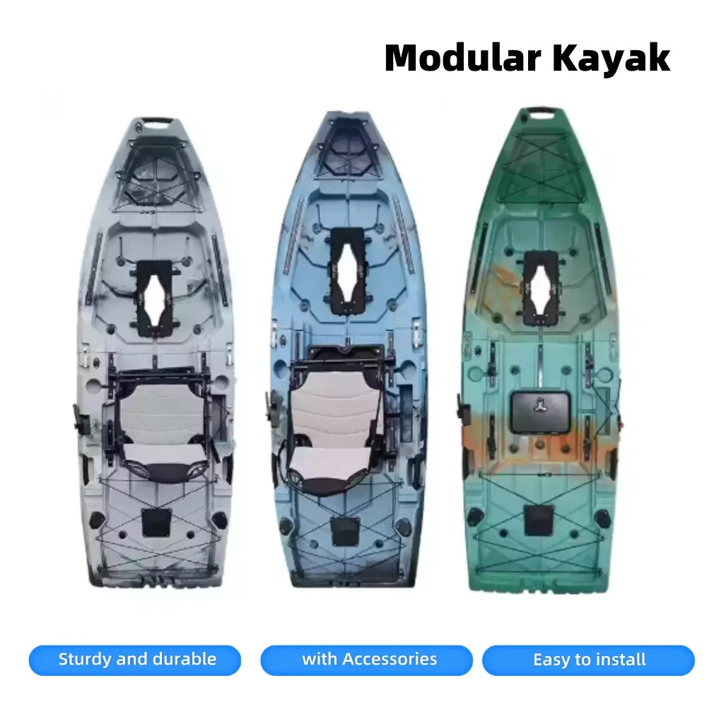 Modular Kayak Electric Pedal Driven HDPE Fishing Boat Portable Take Apart Canoe Motorized Lightweight Durable Accessories Gear