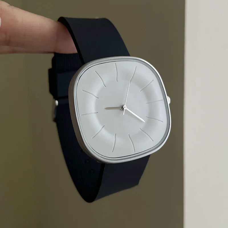 Luxury-inspired Dopamine Square-Face Watches for Women Silicone Strap, Waterproof Quartz Movement Women's Watch Student Gift