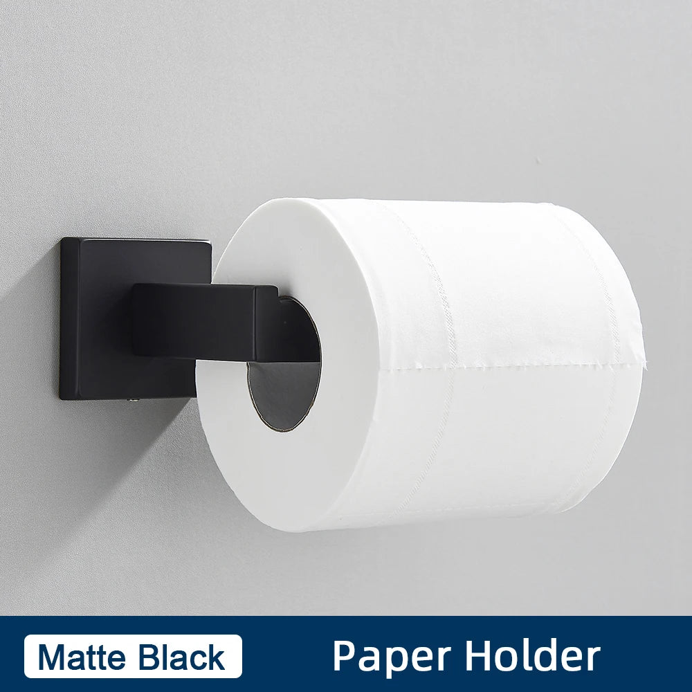Bathroom Accessories Set Brushed Gold Toilet Wall Towel Bar Rail,Paper Holder and Hook Stainless Steel Bath Rack Hanger Hardware