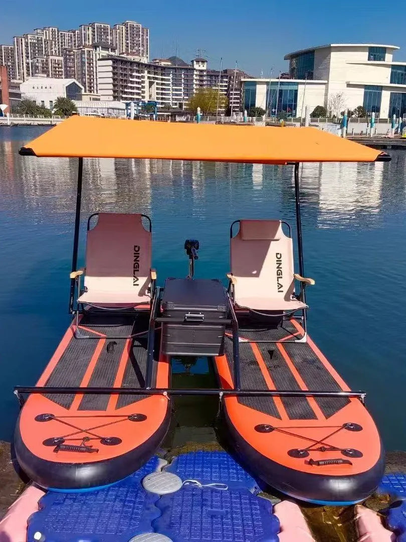 Catamaran Paddleboard Electric Powered Inflatable Double SUP Kayak Leisure Fishing Pontoon Portable Inflatable Water Bikes