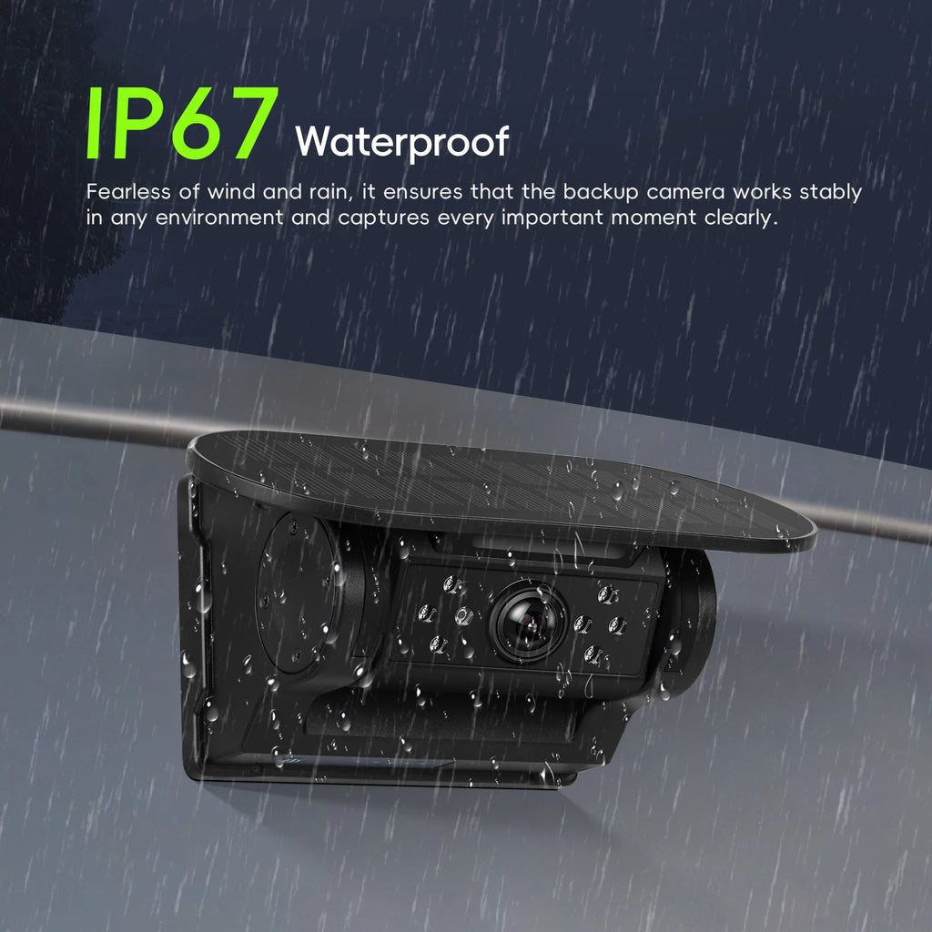 Leekooluu WiFi HD Car Camera Wireless Solar Panel 720P Infrared Night Vision Magnetic Camera IP67 Waterproof Front Rear View DVR