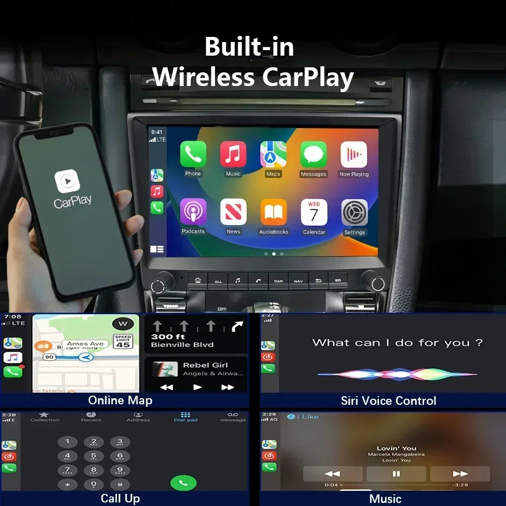 CHSTEK Carplay Android 13 Pour Porsche 911 987 997 Cayman Boxster Autoradio Lecteur Multimédia GPS WIFI 4G RDS Bluetooth