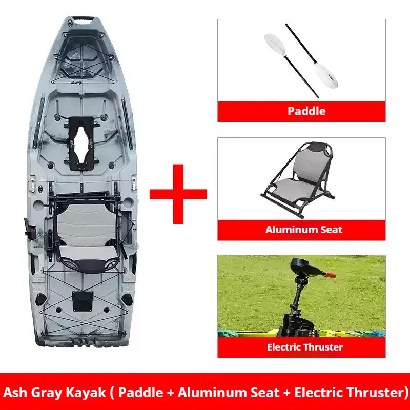 Modular Kayak Electric Pedal Driven HDPE Fishing Boat Portable Take Apart Canoe Motorized Lightweight Durable Accessories Gear
