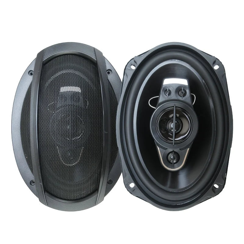 2 HAUT-PARLEURS DE VOITURE COAXIAUX 5 VOIES PLEINE GAMME 6 x 9 POUCES 1300 W – Cache-poussière et câbles audio inclus | Installation facile sur portière pour un son stéréo amélioré | Idéal pour une mise à niveau du système audio