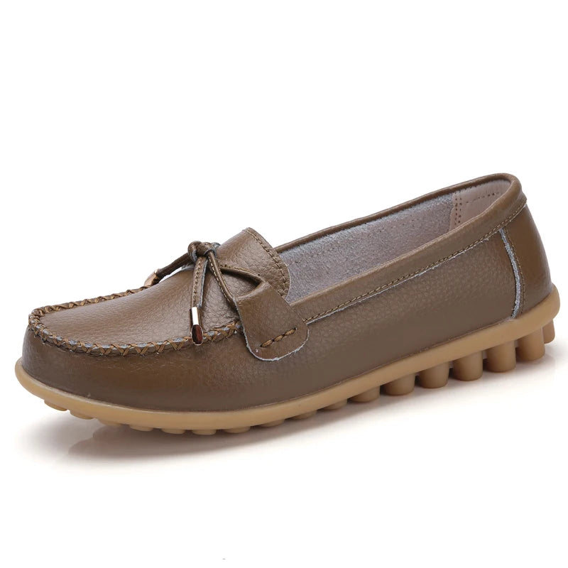 2025 New Woman Flats Shoes Ballet Flat Sneakers Genuine Leather Spring Soft Moccasins Ladies Boat Ballerina Espadrilles Creepers