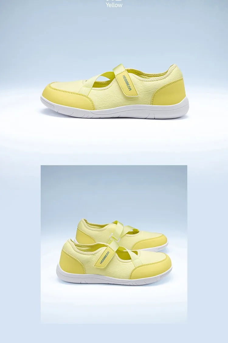 HOBIBEAR Wide Width Mary Jane Flats Women Barefoot Ballet Shoes Adjustable Hook Loop Lightweight Zero Drop Shoes