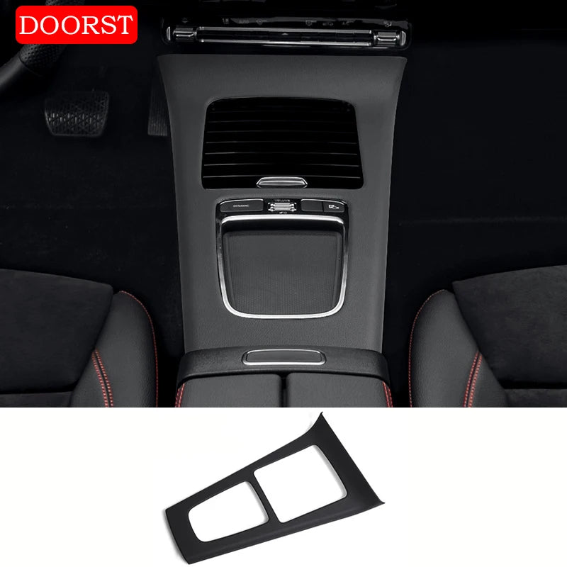 Car Center Console Leather Style Panel Cover Trim Panel Frame Interior Acccessories For Mercedes Benz A CLA Class W177 C118 AMG