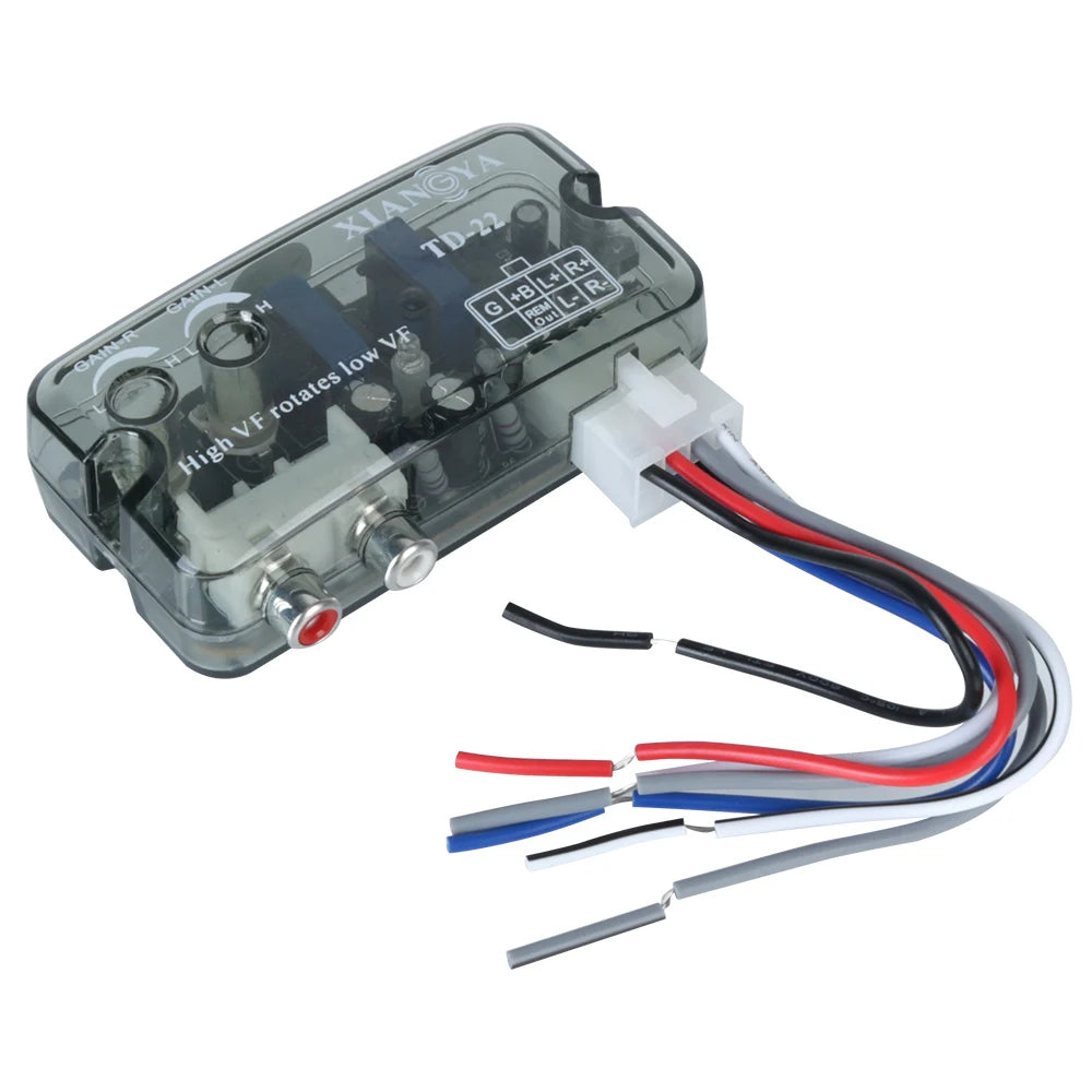 Convertisseur 12V Adaptateur de fréquence réglable Ligne Voiture Subwoofer Stéréo Radio Convertisseurs Audio Voiture Convertisseur RCA Stéréo