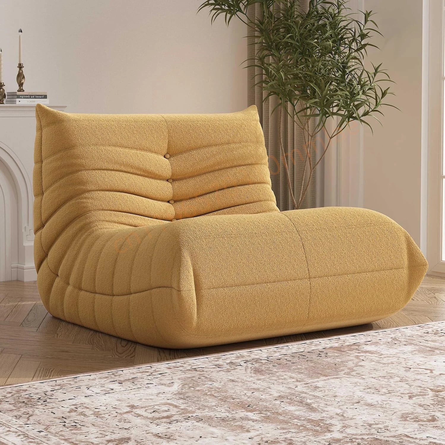 DIGGERA Single Lazy Sofas Chair Togo Sofa Couch Memory Foam Bean Bag Chair For Living Room Bedroom Fireside Chairs