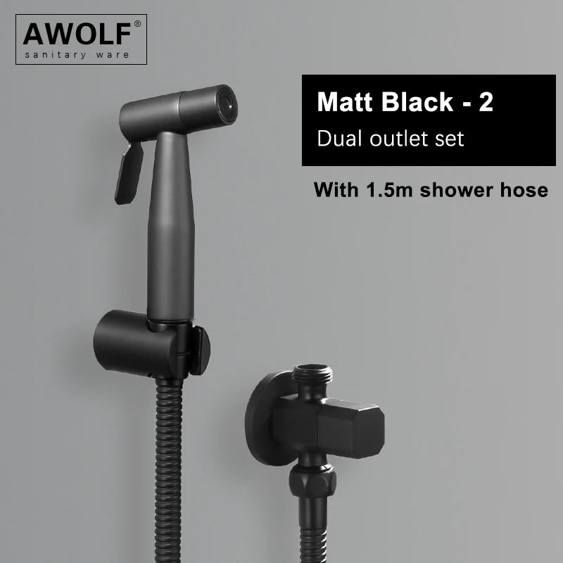 Handheld Toilet Bidet Sprayer Head Brushed Rose Gold Stainless Steel Bathroom Shattaf System Douche Kit AP2354