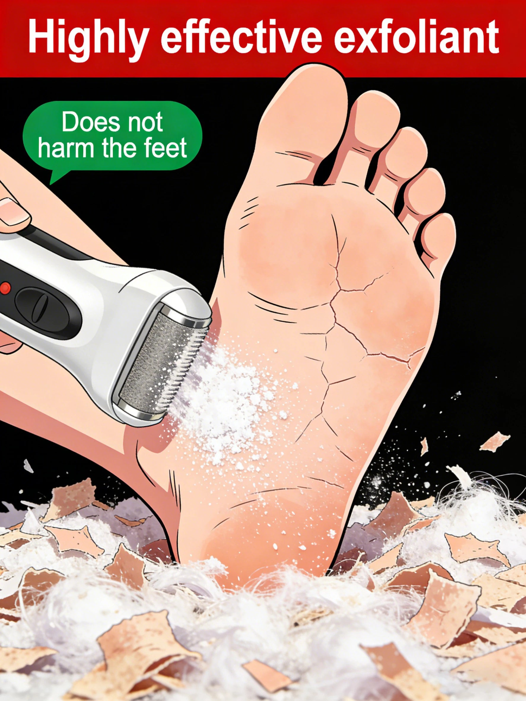 Automatic foot file, removes calluses, foot beauty device, callus remover, foot scrubber, foot care tool, unisex.
