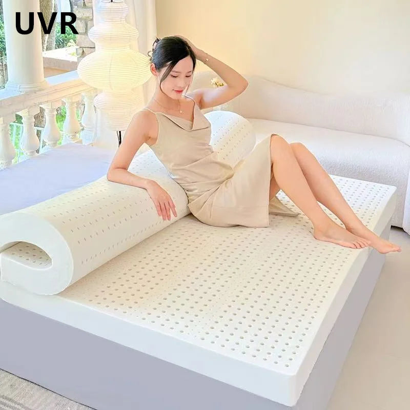 UVR Natural Latex Mattress 100% Latex Student Single Dormitory Mattress Bedroom Hotel Foldable Tatami Double Mattress Full Size