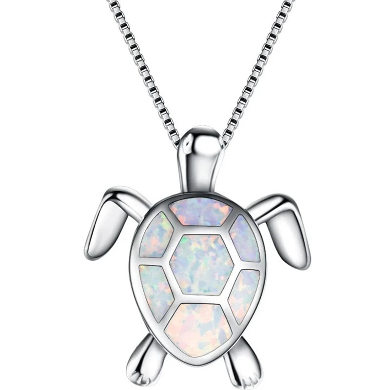 Bohemia Cute Frog Pendant Necklace For Women Inlay Blue Imitation Opal Necklace Wedding Party Jewelry Christmas Gifts for Her