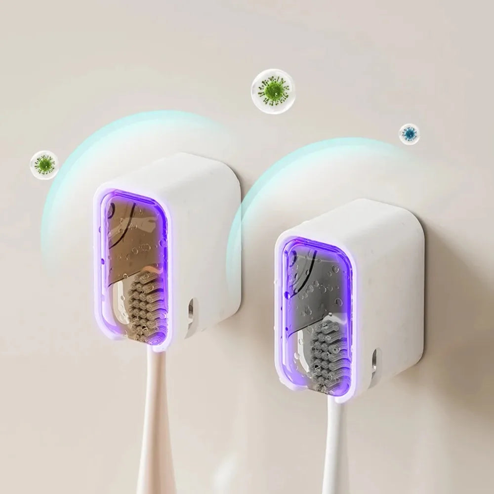2PCS Toothbrush Holder Flip-top Wall Mounted Toothbrush Rack Dustproof Toothbrush Storage Box Bathroom Electric Toothbrush Shelf