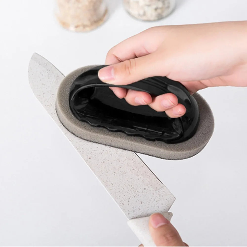 Magic Emery Sponge Brush Wipe Eraser Cleaner Kitchen Bath Rust Strong Decontamination Cleaning Tools With Handle Household Tools