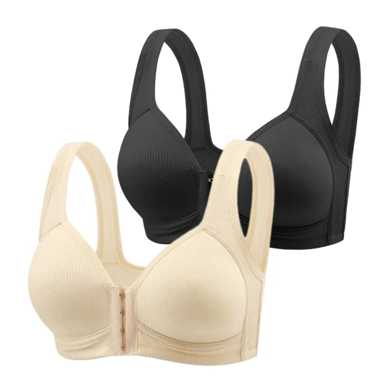 Fallsweet Soutien-Gorge sans Couture à Fermeture Avant pour Femme Bralette Push-Up sans Armature Uni Bonnets Fixes Confortable Sous-Vêtement