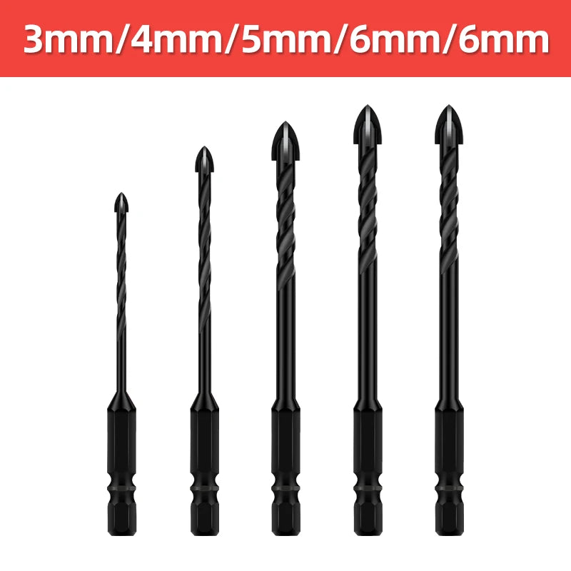 TOOLEYE Cross Hex Drill Bit Set
