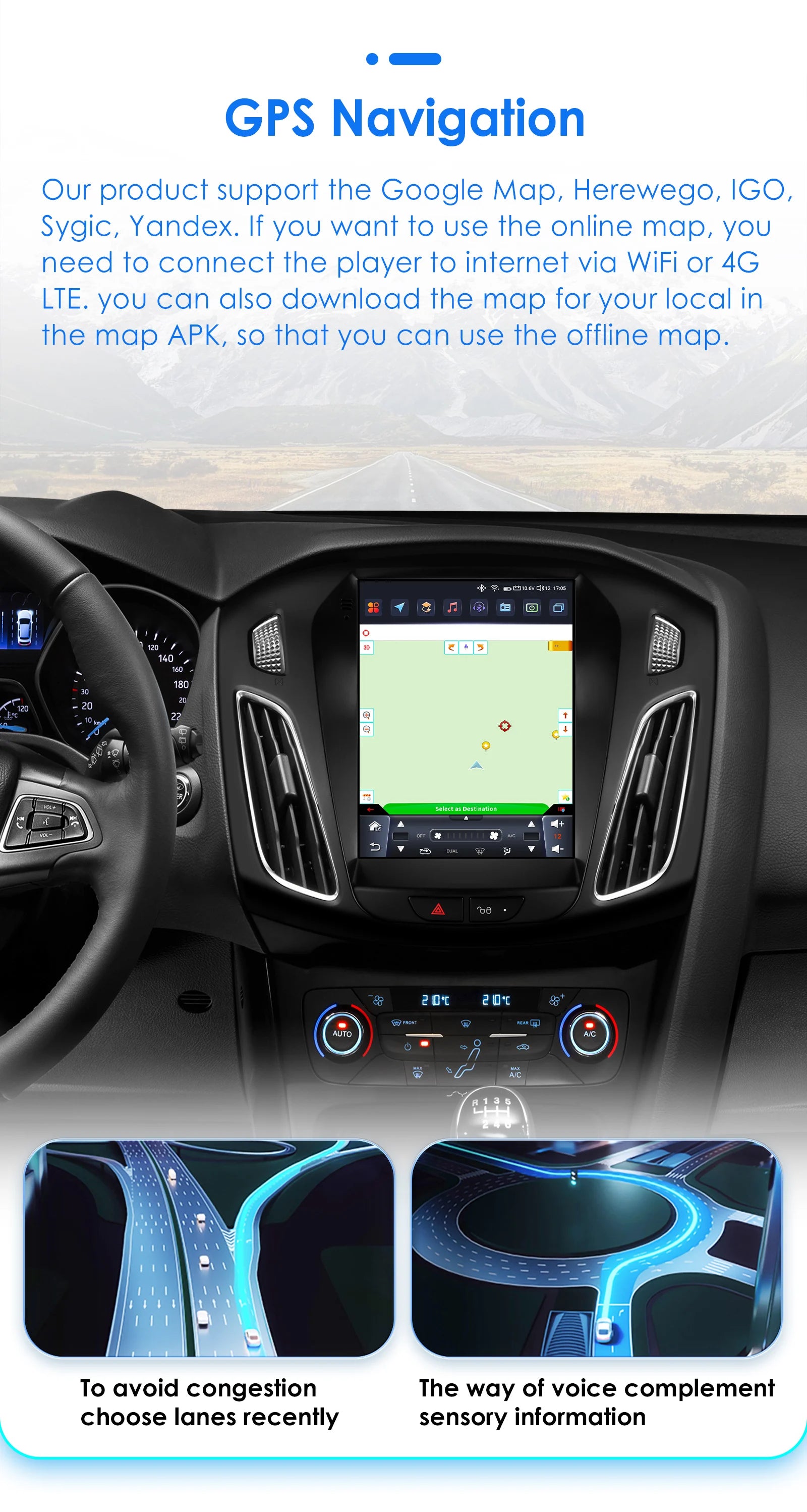 Hizpo 9.7" Car Radio for Ford Focus 3 Mk 3 2011 2012 - 2019 2 Din Android 14 Multimedia Video Player 2Din Carplay Auto Stereo