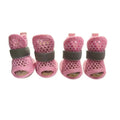 4Pcs Portable Mesh Dog Shoes Soft-sole Non-slip Cooling Dog Boots Wear-resistant Breathable Dog Foot Cover Summer