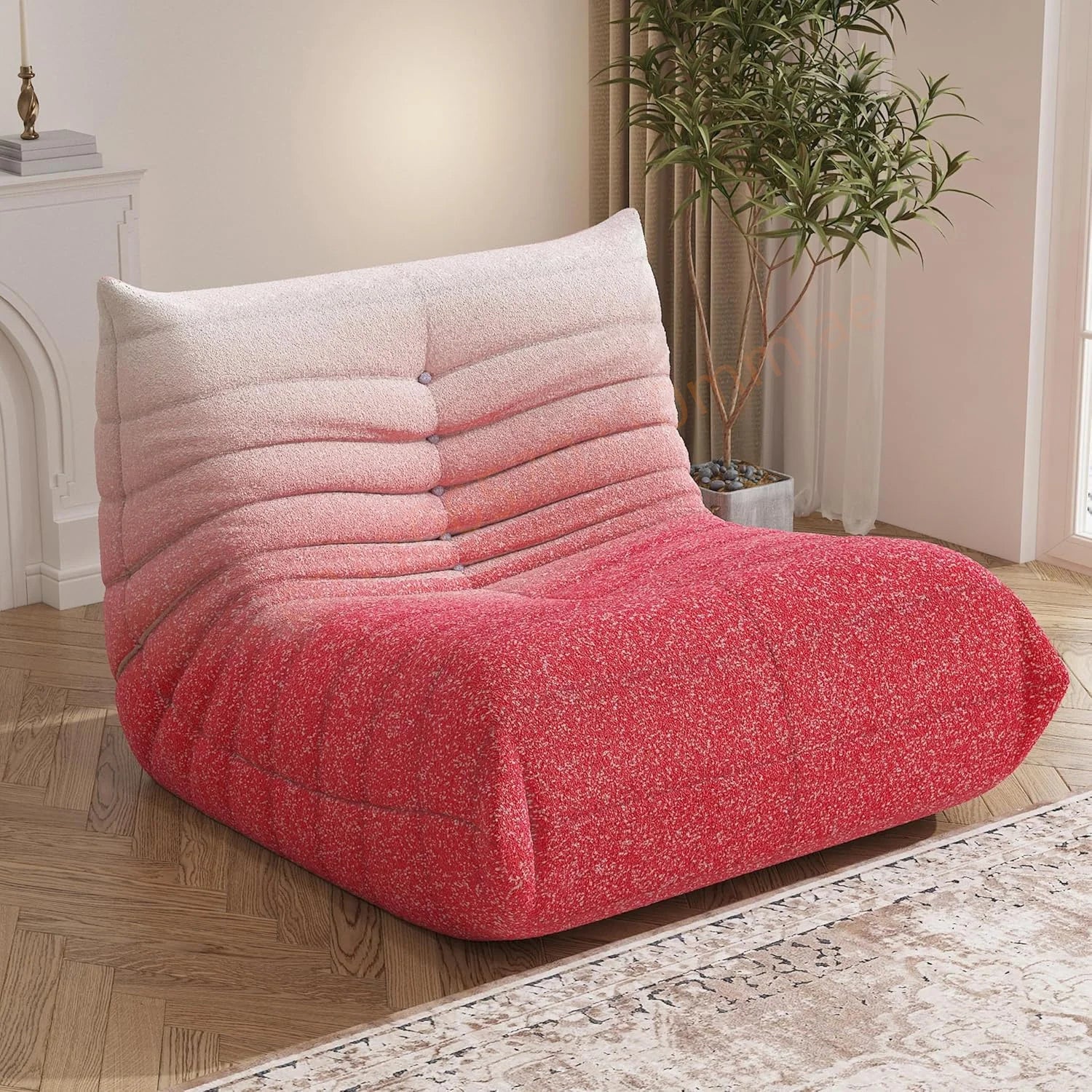 DIGGERA Single Lazy Sofas Chair Togo Sofa Couch Memory Foam Bean Bag Chair For Living Room Bedroom Fireside Chairs