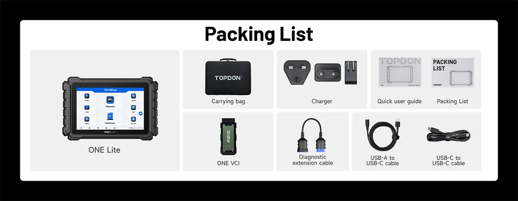 TOPDON ONE LITE Automotive OBD2 Scanner Full Systems Car Diagnostic Tool 50 Reset CANFD DOIP ECU CODING Active Test FCA SGW VAG