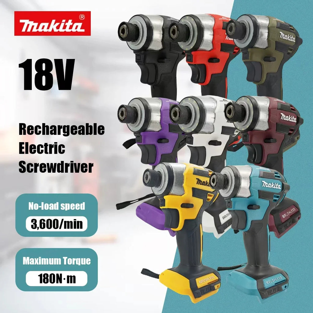 Makita 18V DTD173 Brushless Drill Power Tool Multicolor Home Improvement DIY 180Nm Electric Wood Bolt T-Mode