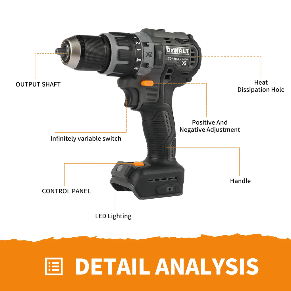 DEWALT DCF85M 20V brushless drill and impact screwdriver | 205 Nm torque 0-3250 rpm 13mm chuck power tool