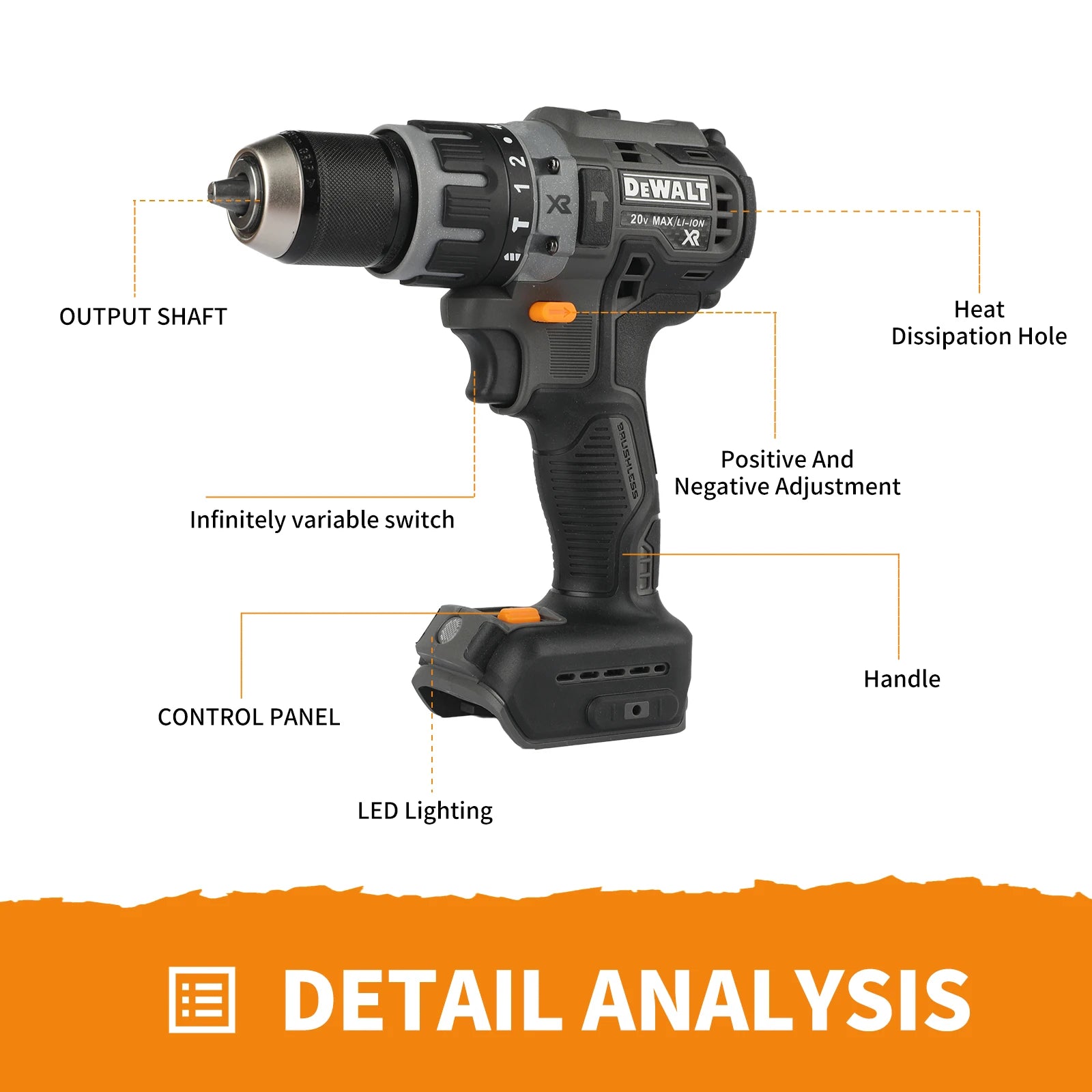 DEWALT DCF85M 20V brushless drill and impact screwdriver | 205 Nm torque 0-3250 rpm 13mm chuck power tool