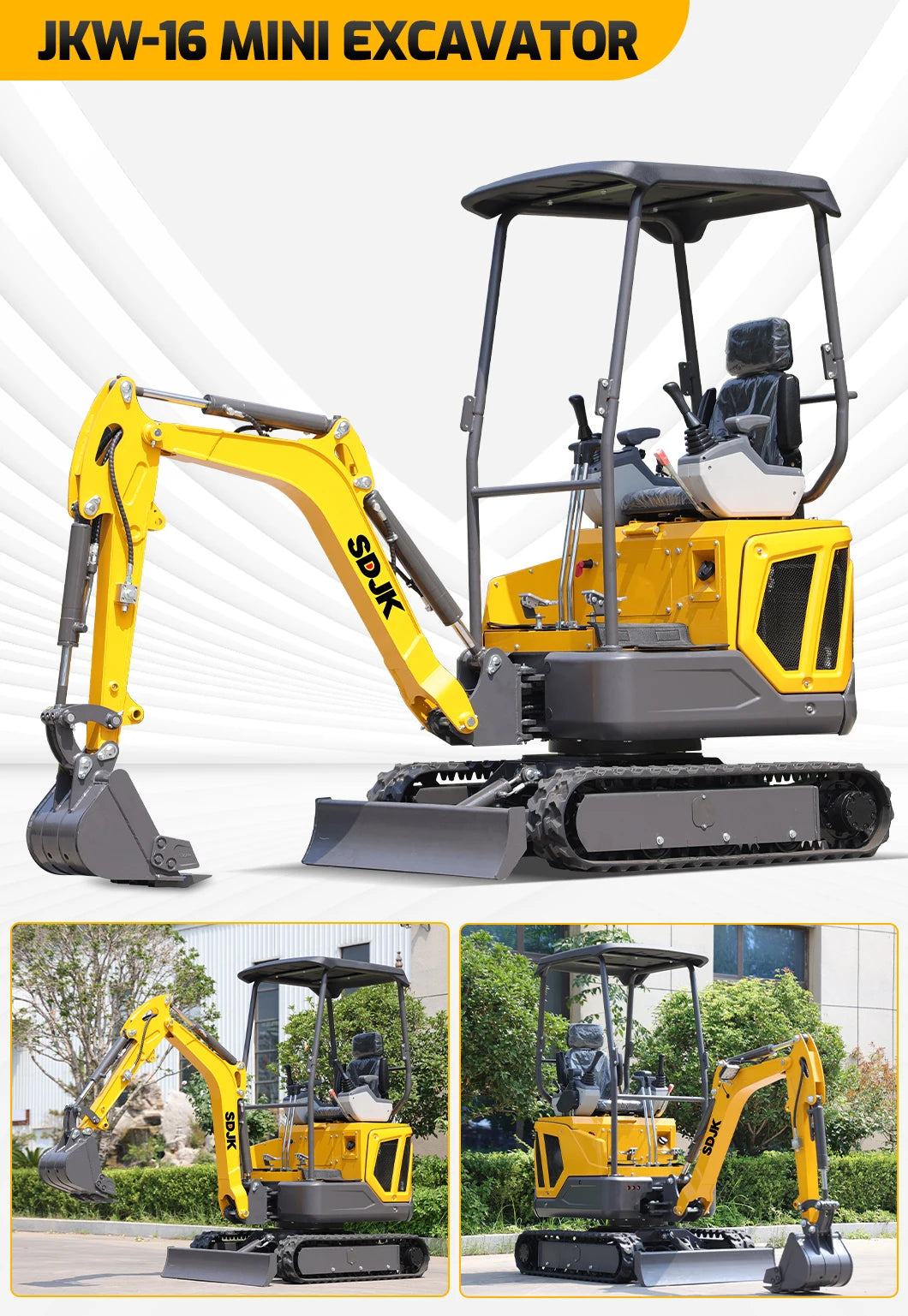 Hot selling mini excavator, multifunctional tracked agricultural mini bagger customized enclosed excavator for quick delivery