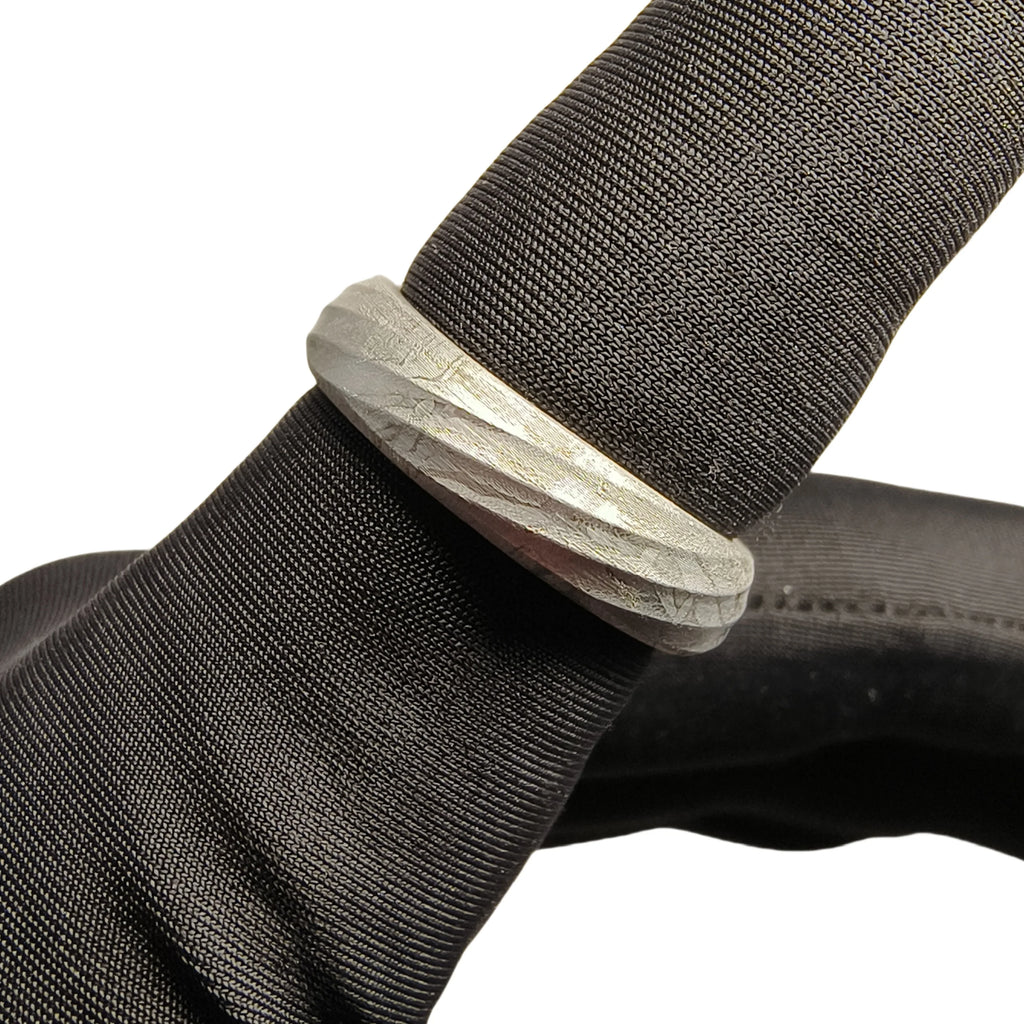 Muonionalusta Meteorite Ring Natural Iron Meteorite Pendant Handmade Carving Craft Jewelry Meteorite Ring-S