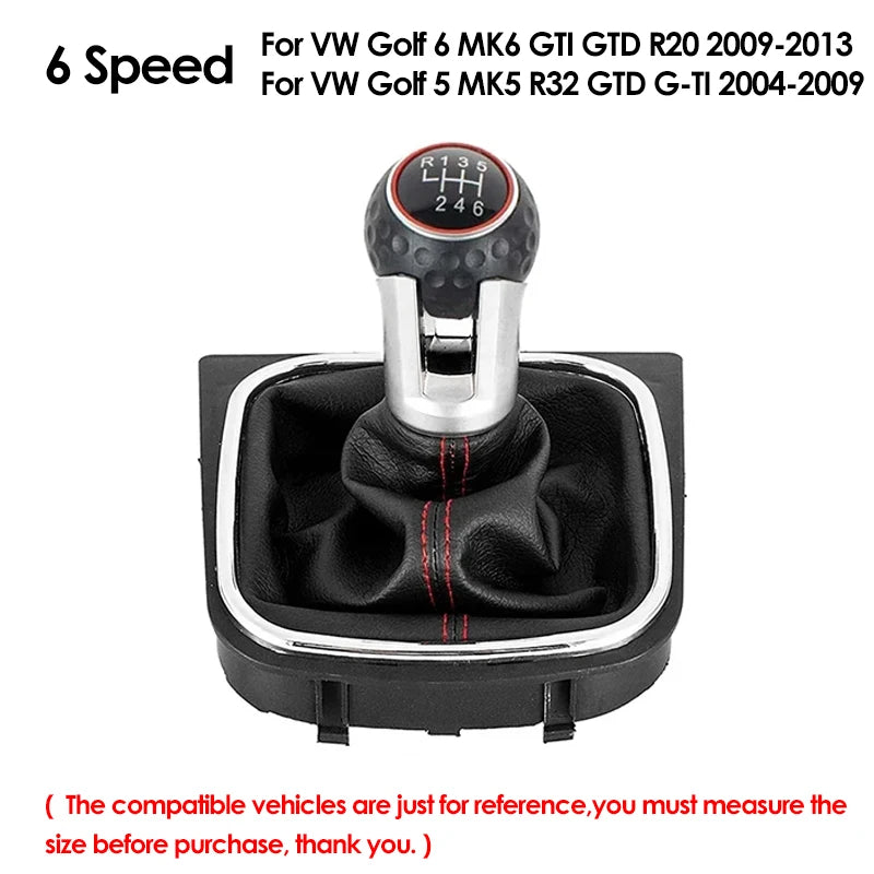 Pommeau de levier de vitesse pour VW Golf 5 MK5 R32 GTD GTI Golf 6 MK6 R20 2004-2013, levier de vitesse de voiture avec soufflet et couvercle de démarrage