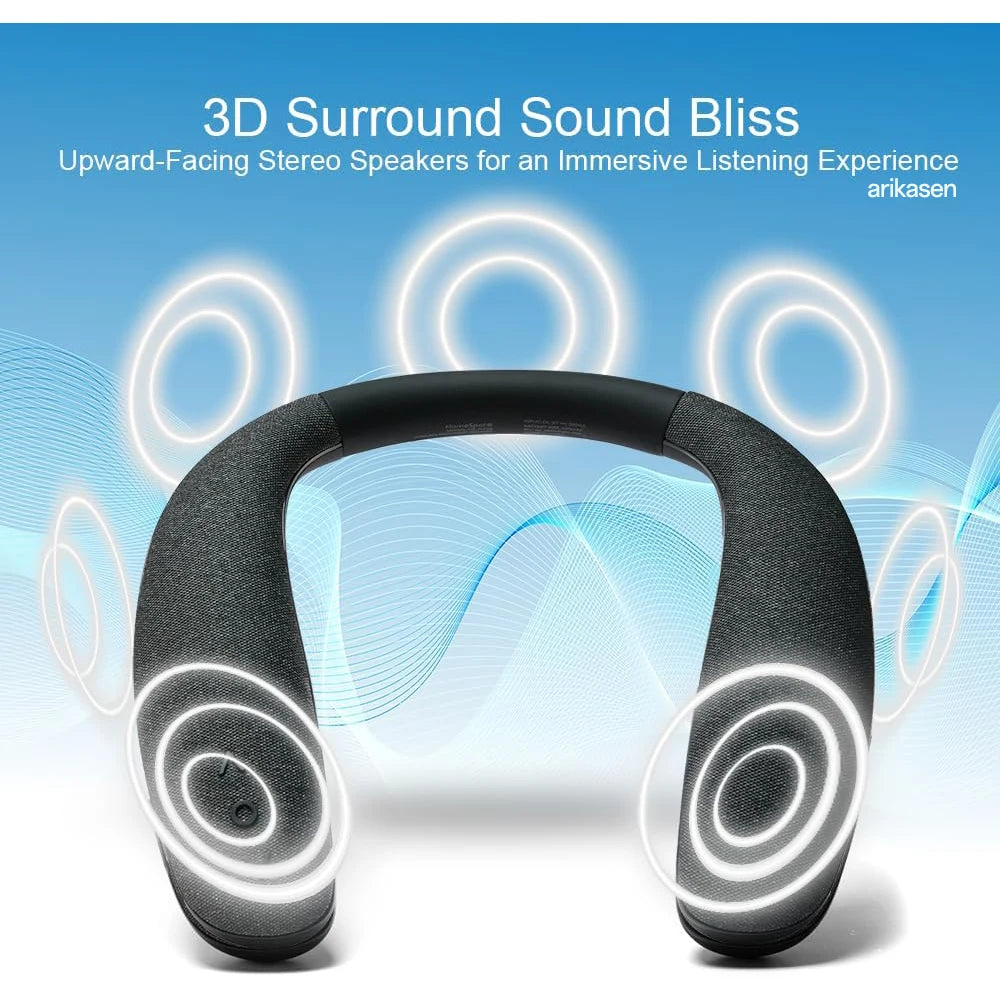 Wireless Neckband Speaker with 3D Stereo Sound Low Latency for Gaming/TV Type-C Wearable Speaker for Home, Office, and Outdoors
