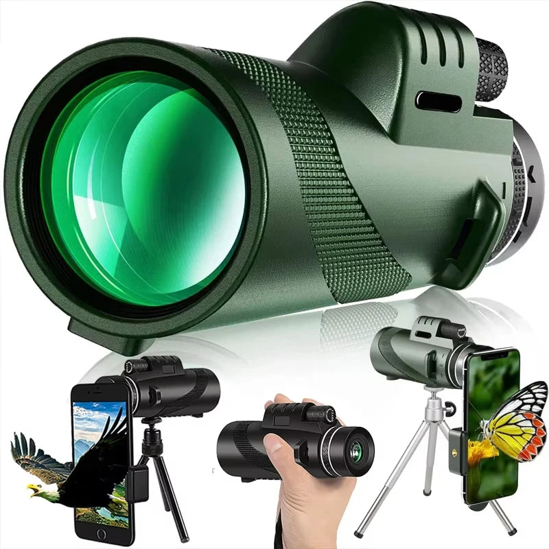 80x100 Portable Zoom Folding Telescope HD 5000M Long Distance Mini Powerful for Hunting Sports Outdoor Camping Travel