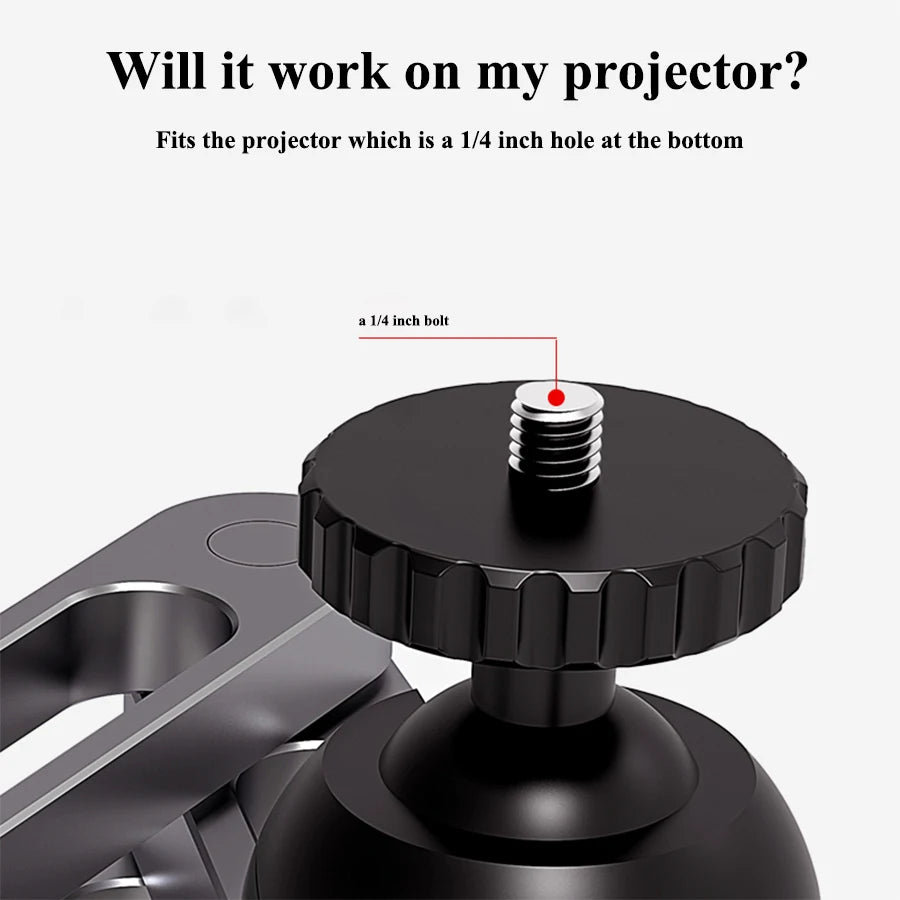 Support de projecteur Support mural robuste en alliage d'aluminium pour articles universels à trou de vis 1/4 pouce XGIMI TD Capacité de charge de 10 kg