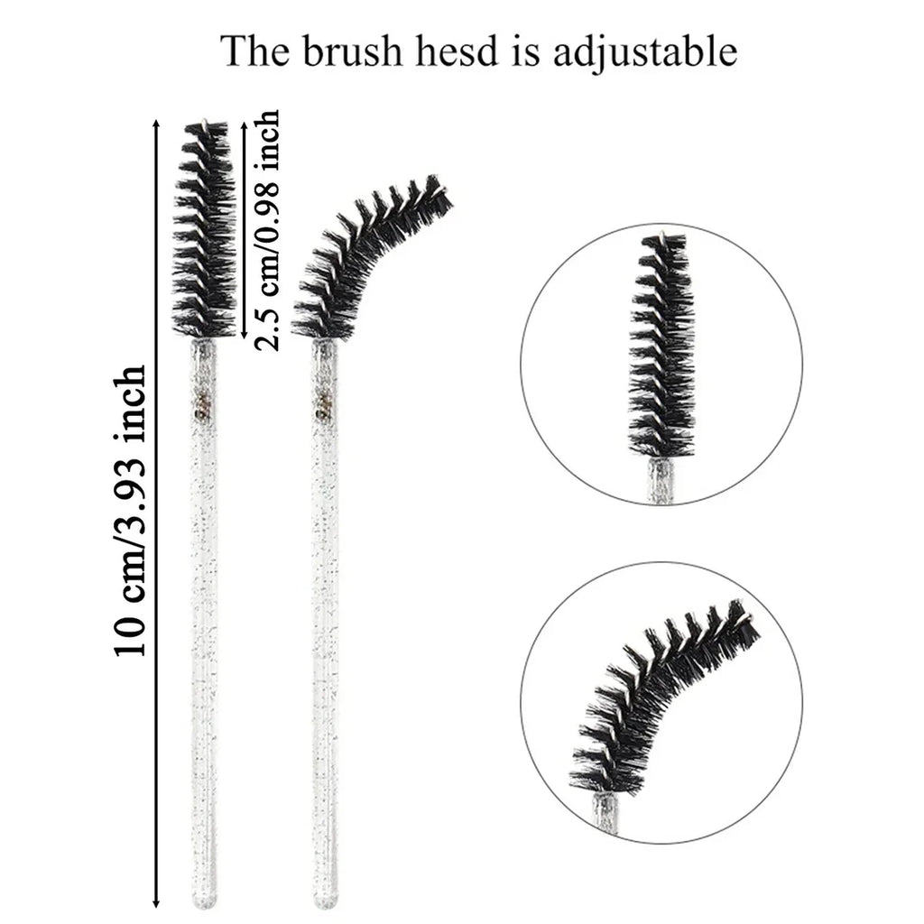 100/200/500Pcs Crystal Eyelashes Brush Comb Disposable Eye Lashes Extension Mascara Wands Makeup Professional Makeup Beauty Tool