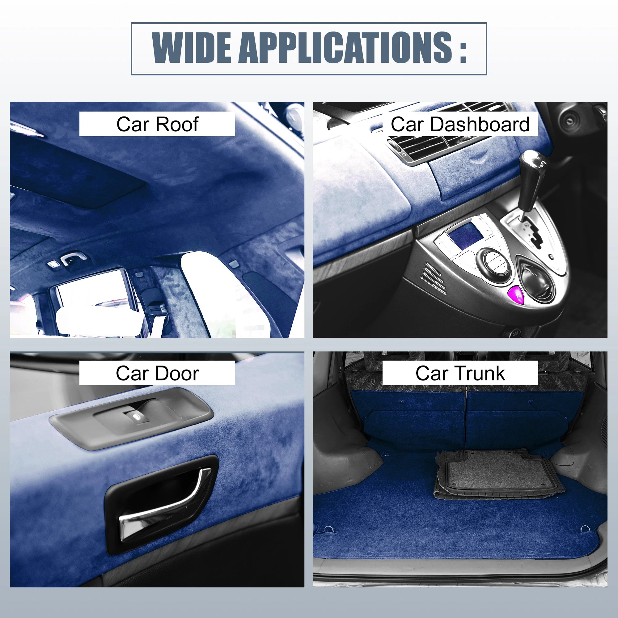 UXCELL Suede Headliner Fabric Foam Backed for Car Truck Interior Trim Protect Aging Broken Faded DIY Replacement 200x152cm